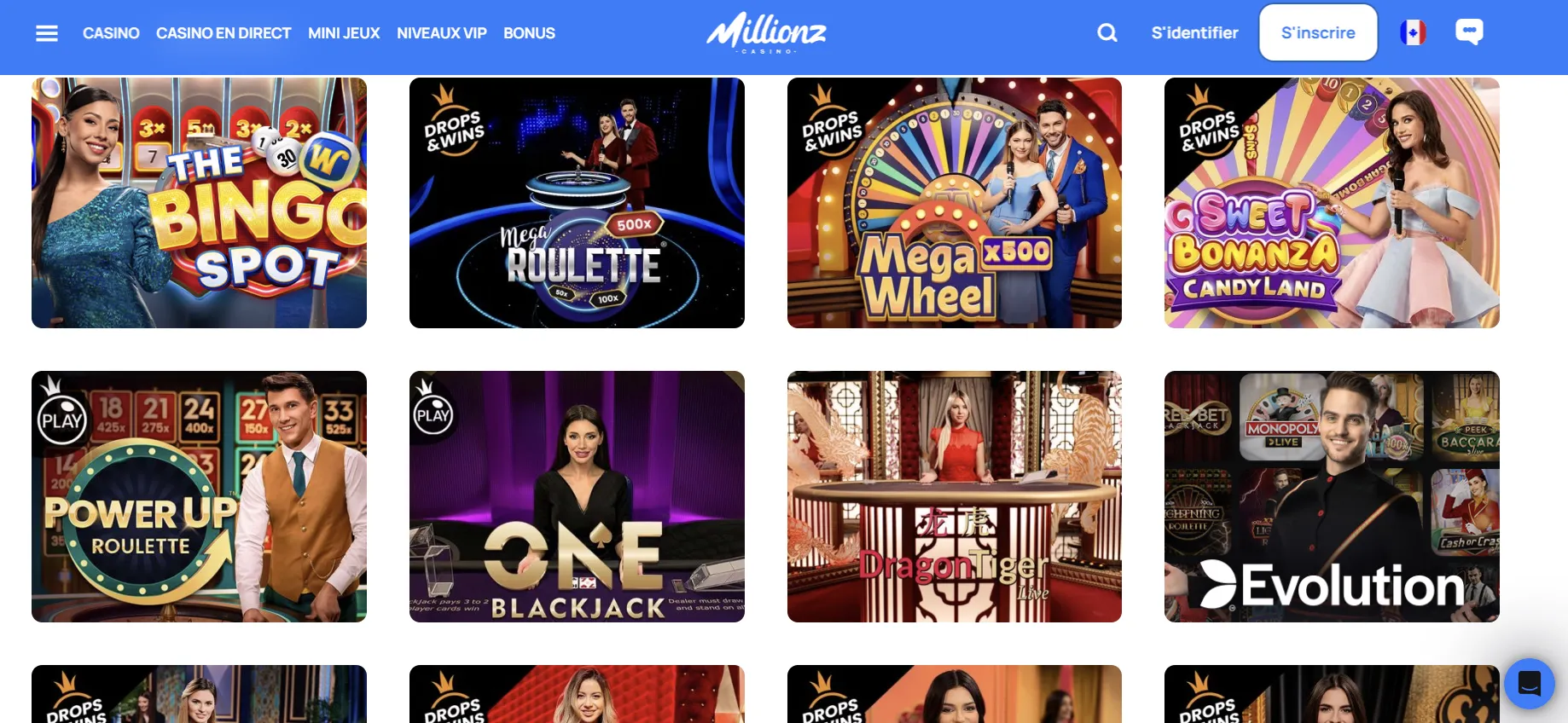 Casino en Direct sur Millionz